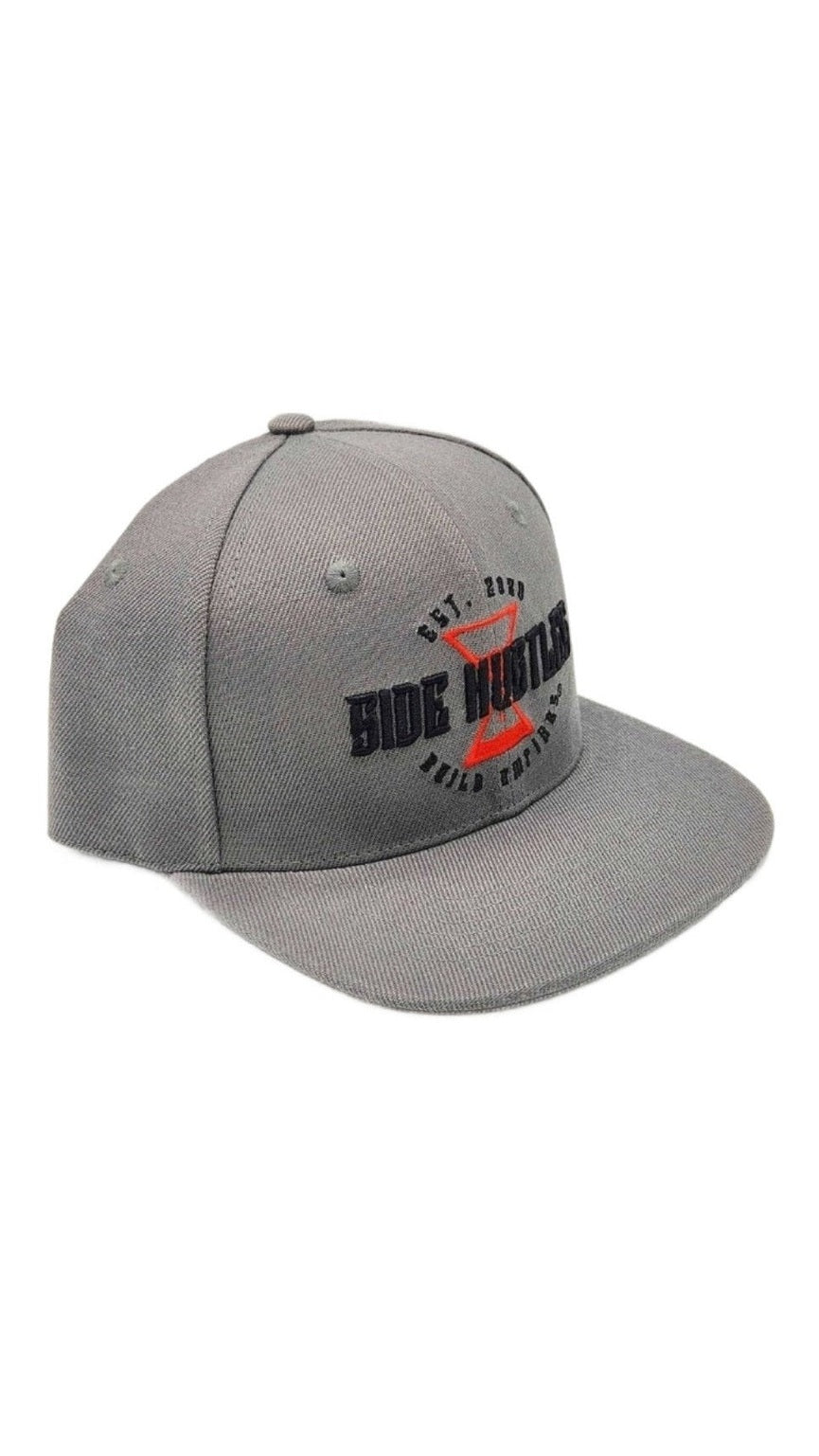 3D Hourglass Snapback grey 3d snapback hat with 3d embroidered logo. premium inside taping. customized back of hat that reads "your empire awaits".